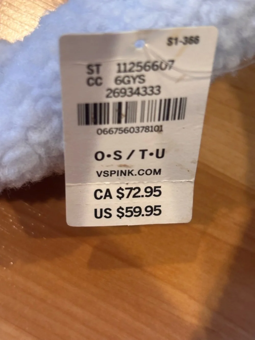 PINK Victoria's Secret Plush Sherpa‎ Tote in  Light Cloud Blue